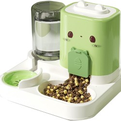 2-in-1 Automatic Cat Food & Water Dispenser Set - 1.5 L Water + 2.2 L Automatic Feeder, Large Dispenser Set for Cats, Small Dogs & Puppies, Long-Lasting Supply (Green) 2-in-1 Automatic Cat Food & Water Dispenser Set - 1.5 L Water + 2.2 L Automatic Feeder, Large Dispenser Set for Cats, Small Dogs & Puppies, Long-Lasting Supply (Green)
