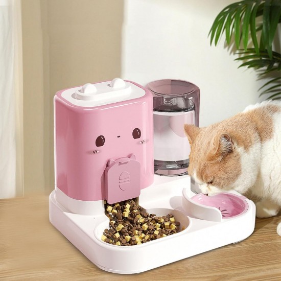 2-in-1 Automatic Cat Food & Water Dispenser Set - 1.5 L Water + 2.2 L Automatic Feeder, Large Dispenser Set for Cats, Small Dogs & Puppies, Long-Lasting Supply (Green) 2-in-1 Automatic Cat Food & Water Dispenser Set - 1.5 L Water + 2.2 L Automatic Feeder, Large Dispenser Set for Cats, Small Dogs & Puppies, Long-Lasting Supply (Green)