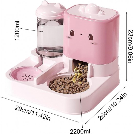 2-in-1 Automatic Cat Food & Water Dispenser Set - 1.5 L Water + 2.2 L Automatic Feeder, Large Dispenser Set for Cats, Small Dogs & Puppies, Long-Lasting Supply (Green) 2-in-1 Automatic Cat Food & Water Dispenser Set - 1.5 L Water + 2.2 L Automatic Feeder, Large Dispenser Set for Cats, Small Dogs & Puppies, Long-Lasting Supply (Green)