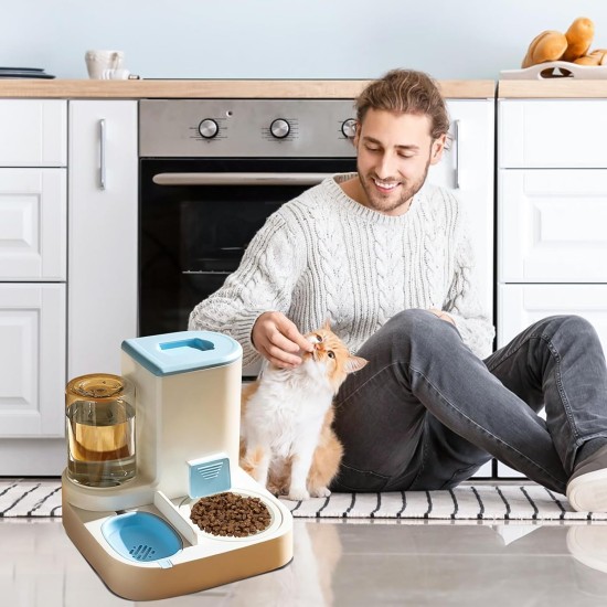 2-in-1 Automatic Food and Water Dispenser for Pets, Large Capacity Cat Feeder for Pets, Easy to Clean, for Wet/Dry Food 2-in-1 Automatic Food and Water Dispenser for Pets, Large Capacity Cat Feeder for Pets, Easy to Clean, for Wet/Dry Food