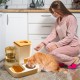 2-in-1 Automatic Food and Water Dispenser for Pets, Large Capacity Cat Feeder for Pets, Easy to Clean, for Wet/Dry Food 2-in-1 Automatic Food and Water Dispenser for Pets, Large Capacity Cat Feeder for Pets, Easy to Clean, for Wet/Dry Food
