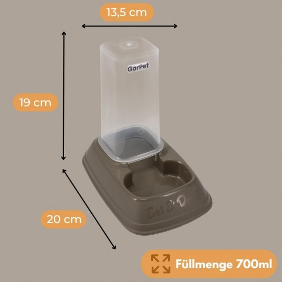2 x Automatic Feeder Water Dispenser 2-in-1 Automatic Feeder Water Dispenser for Dogs Cats Water and Dry Food Automatic Dispenser 700 ml 2 x Automatic Feeder Water Dispenser 2-in-1 Automatic Feeder Water Dispenser for Dogs Cats Water and Dry Food Automatic Dispenser 700 ml