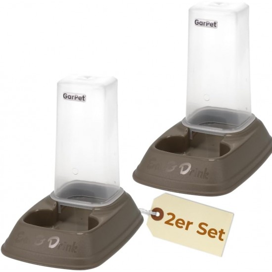 2 x Automatic Feeder Water Dispenser 2-in-1 Automatic Feeder Water Dispenser for Dogs Cats Water and Dry Food Automatic Dispenser 700 ml 2 x Automatic Feeder Water Dispenser 2-in-1 Automatic Feeder Water Dispenser for Dogs Cats Water and Dry Food Automatic Dispenser 700 ml