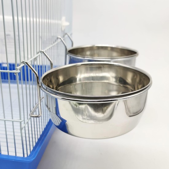2 x Dog Cage Bowl Stainless Steel with Hooks Food Container 4 Sizes Hanging Food Bowl for Birds Parrot Small Dog BPS-11132x2 2 x Dog Cage Bowl Stainless Steel with Hooks Food Container 4 Sizes Hanging Food Bowl for Birds Parrot Small Dog BPS-11132x2