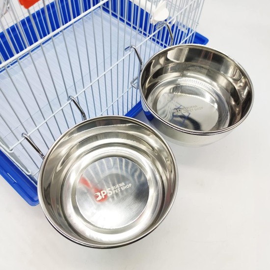 2 x Dog Cage Bowl Stainless Steel with Hooks Food Container 4 Sizes Hanging Food Bowl for Birds Parrot Small Dog BPS-11132x2 2 x Dog Cage Bowl Stainless Steel with Hooks Food Container 4 Sizes Hanging Food Bowl for Birds Parrot Small Dog BPS-11132x2