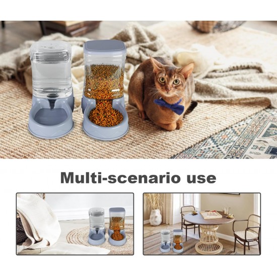2pcs Automatic Cat Food and Water Dispenser, 3.5 L Small Medium Pet Automatic Food and Water Dispenser Driving Supply Feeder for Small and Medium and Large 2pcs Automatic Cat Food and Water Dispenser, 3.5 L Small Medium Pet Automatic Food and Water Dispenser Driving Supply Feeder for Small and Medium and Large