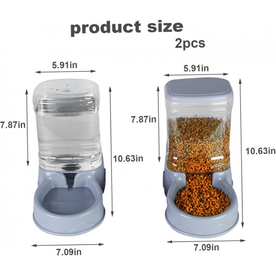 2pcs Automatic Cat Food and Water Dispenser, 3.5 L Small Medium Pet Automatic Food and Water Dispenser Driving Supply Feeder for Small and Medium and Large 2pcs Automatic Cat Food and Water Dispenser, 3.5 L Small Medium Pet Automatic Food and Water Dispenser Driving Supply Feeder for Small and Medium and Large