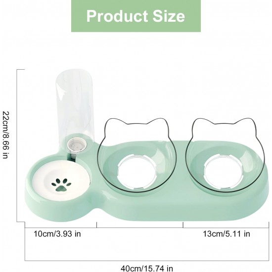 3 in 1 Cat Feeding Bowls, Cat Bowl Set, 15° Tilting Cat Bowls, Cat Accessories, Cat Bowl Set of 3, with Automatic Water Bottle, Cat Accessories, for Small and Medium Dogs and Cats 3 in 1 Cat Feeding Bowls, Cat Bowl Set, 15° Tilting Cat Bowls, Cat Accessories, Cat Bowl Set of 3, with Automatic Water Bottle, Cat Accessories, for Small and Medium Dogs and Cats