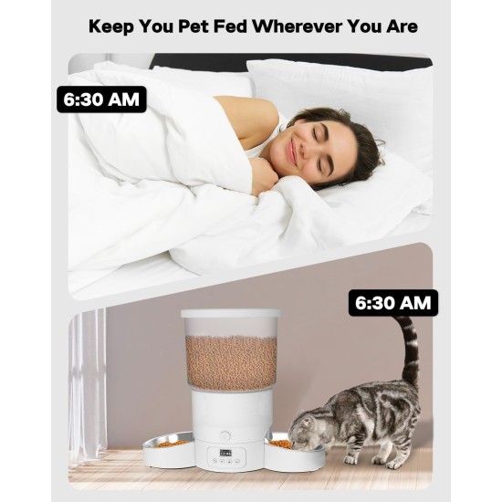 3L Automatic Cat Feeder 2 Bowls, 2.4G/5G WiFi Smart Cat Food Automatic with App Control, Feeder for Cats/Dogs, Timed Pet Feeder Programmable 1-10 Meals, 10s Meal Call 3L Automatic Cat Feeder 2 Bowls, 2.4G/5G WiFi Smart Cat Food Automatic with App Control, Feeder for Cats/Dogs, Timed Pet Feeder Programmable 1-10 Meals, 10s Meal Call