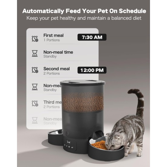 3L Automatic Cat Feeder 2 Bowls, 2.4G/5G WiFi Smart Cat Food Automatic with App Control, Feeder for Cats/Dogs, Timed Pet Feeder Programmable 1-10 Meals, 10s Meal Call 3L Automatic Cat Feeder 2 Bowls, 2.4G/5G WiFi Smart Cat Food Automatic with App Control, Feeder for Cats/Dogs, Timed Pet Feeder Programmable 1-10 Meals, 10s Meal Call