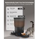 3L Automatic Cat Feeder 2 Bowls, 2.4G/5G WiFi Smart Cat Food Automatic with App Control, Feeder for Cats/Dogs, Timed Pet Feeder Programmable 1-10 Meals, 10s Meal Call