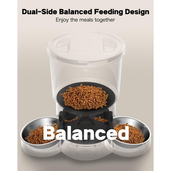 3L Automatic Cat Feeder 2 Bowls, 2.4G/5G WiFi Smart Cat Food Automatic with App Control, Feeder for Cats/Dogs, Timed Pet Feeder Programmable 1-10 Meals, 10s Meal Call 3L Automatic Cat Feeder 2 Bowls, 2.4G/5G WiFi Smart Cat Food Automatic with App Control, Feeder for Cats/Dogs, Timed Pet Feeder Programmable 1-10 Meals, 10s Meal Call