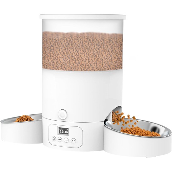 3L Automatic Cat Feeder 2 Bowls, 2.4G/5G WiFi Smart Cat Food Automatic with App Control, Feeder for Cats/Dogs, Timed Pet Feeder Programmable 1-10 Meals, 10s Meal Call 3L Automatic Cat Feeder 2 Bowls, 2.4G/5G WiFi Smart Cat Food Automatic with App Control, Feeder for Cats/Dogs, Timed Pet Feeder Programmable 1-10 Meals, 10s Meal Call