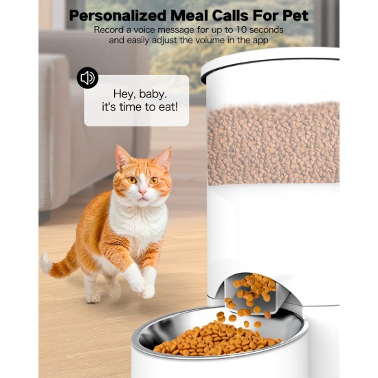 3L Automatic Cat Feeder 2 Bowls, 2.4G/5G WiFi Smart Cat Food Automatic with App Control, Feeder for Cats/Dogs, Timed Pet Feeder Programmable 1-10 Meals, 10s Meal Call 3L Automatic Cat Feeder 2 Bowls, 2.4G/5G WiFi Smart Cat Food Automatic with App Control, Feeder for Cats/Dogs, Timed Pet Feeder Programmable 1-10 Meals, 10s Meal Call