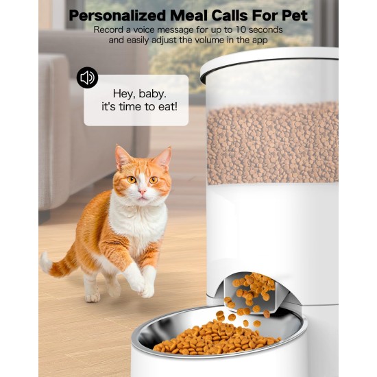 3L Automatic Cat Feeder 2 Bowls, 2.4G/5G WiFi Smart Cat Food Automatic with App Control, Feeder for Cats/Dogs, Timed Pet Feeder Programmable 1-10 Meals, 10s Meal Call 3L Automatic Cat Feeder 2 Bowls, 2.4G/5G WiFi Smart Cat Food Automatic with App Control, Feeder for Cats/Dogs, Timed Pet Feeder Programmable 1-10 Meals, 10s Meal Call