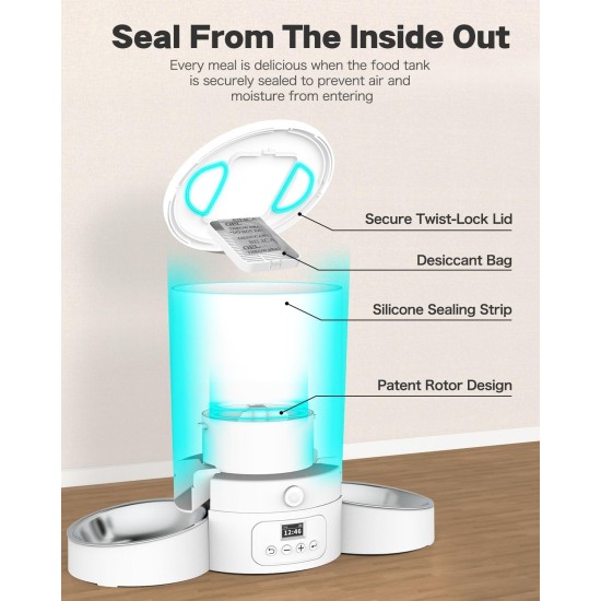 3L Automatic Cat Feeder 2 Bowls, 2.4G/5G WiFi Smart Cat Food Automatic with App Control, Feeder for Cats/Dogs, Timed Pet Feeder Programmable 1-10 Meals, 10s Meal Call 3L Automatic Cat Feeder 2 Bowls, 2.4G/5G WiFi Smart Cat Food Automatic with App Control, Feeder for Cats/Dogs, Timed Pet Feeder Programmable 1-10 Meals, 10s Meal Call