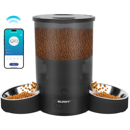 3L Automatic Cat Feeder 2 Bowls, 2.4G/5G WiFi Smart Cat Food Automatic with App Control, Feeder for Cats/Dogs, Timed Pet Feeder Programmable 1-10 Meals, 10s Meal Call 3L Automatic Cat Feeder 2 Bowls, 2.4G/5G WiFi Smart Cat Food Automatic with App Control, Feeder for Cats/Dogs, Timed Pet Feeder Programmable 1-10 Meals, 10s Meal Call
