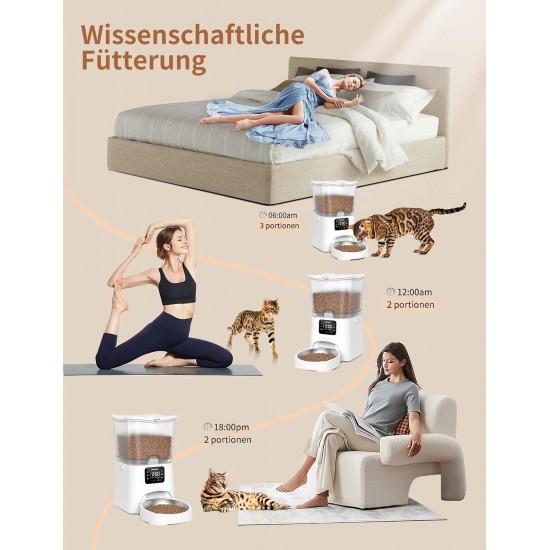 3L Automatic Cat Feeder WiFi Intelligent Cat Food Automatic App Control 1-10 Meals a Day Feeder for Cats/Dogs with Stainless Steel Bowl 3L Automatic Cat Feeder WiFi Intelligent Cat Food Automatic App Control 1-10 Meals a Day Feeder for Cats/Dogs with Stainless Steel Bowl