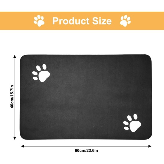 40 x 60 cm Cat Feeding Mat Non-Slip Underlay Dog Bowl Absorbent Diatomite Mat Cat Bowl Quick Drying Bowl Mat Dog Non-Slip Feeding Bowl Mat Cat (Black) 40 x 60 cm Cat Feeding Mat Non-Slip Underlay Dog Bowl Absorbent Diatomite Mat Cat Bowl Quick Drying Bowl Mat Dog Non-Slip Feeding Bowl Mat Cat (Black)