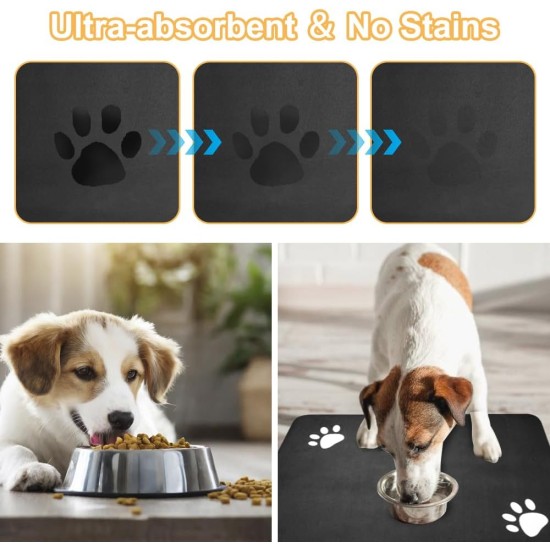 40 x 60 cm Cat Feeding Mat Non-Slip Underlay Dog Bowl Absorbent Diatomite Mat Cat Bowl Quick Drying Bowl Mat Dog Non-Slip Feeding Bowl Mat Cat (Black) 40 x 60 cm Cat Feeding Mat Non-Slip Underlay Dog Bowl Absorbent Diatomite Mat Cat Bowl Quick Drying Bowl Mat Dog Non-Slip Feeding Bowl Mat Cat (Black)