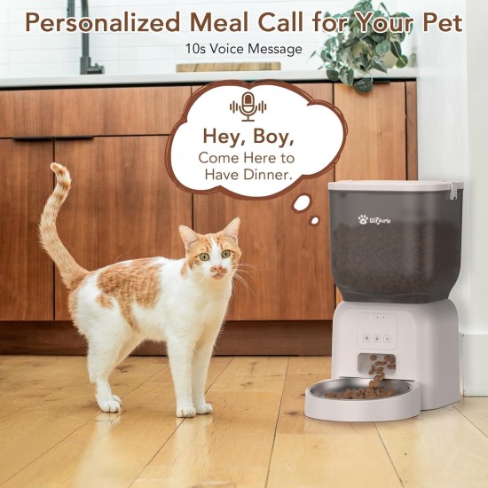4L Automatic Cat Feeder, App Control, WiFi Intelligent Cat Food, 6 Meals a Day, Feeder for Cats/Dogs, Cat Feeder with Stainless Steel Bowl, White 4L Automatic Cat Feeder, App Control, WiFi Intelligent Cat Food, 6 Meals a Day, Feeder for Cats/Dogs, Cat Feeder with Stainless Steel Bowl, White