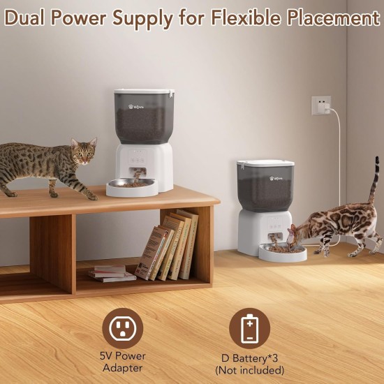 4L Automatic Cat Feeder, App Control, WiFi Intelligent Cat Food, 6 Meals a Day, Feeder for Cats/Dogs, Cat Feeder with Stainless Steel Bowl, White 4L Automatic Cat Feeder, App Control, WiFi Intelligent Cat Food, 6 Meals a Day, Feeder for Cats/Dogs, Cat Feeder with Stainless Steel Bowl, White