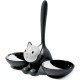 A Di Alessi Tigrito Cat Bowl in 18/10 Stainless Steel and Thermoplastic Resin, Black A Di Alessi Tigrito Cat Bowl in 18/10 Stainless Steel and Thermoplastic Resin, Black