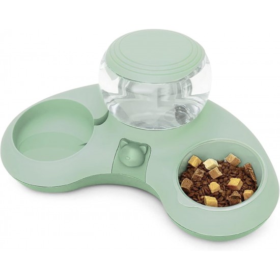 ALLSOPETS Double Bowl Cats 2 in 1 Feeding Bowl Cats Cat Food Bowls with Automatic Water Dispenser Removable Feeding Bowl for Small Dogs Cats Kittens Puppies Rabbits Pink B ALLSOPETS Double Bowl Cats 2 in 1 Feeding Bowl Cats Cat Food Bowls with Automatic Water Dispenser Removable Feeding Bowl for Small Dogs Cats Kittens Puppies Rabbits Pink B
