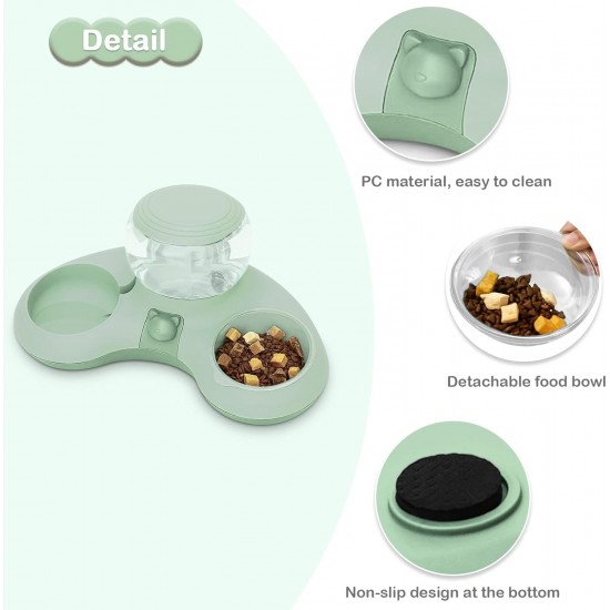 ALLSOPETS Double Bowl Cats 2 in 1 Feeding Bowl Cats Cat Food Bowls with Automatic Water Dispenser Removable Feeding Bowl for Small Dogs Cats Kittens Puppies Rabbits Pink B ALLSOPETS Double Bowl Cats 2 in 1 Feeding Bowl Cats Cat Food Bowls with Automatic Water Dispenser Removable Feeding Bowl for Small Dogs Cats Kittens Puppies Rabbits Pink B