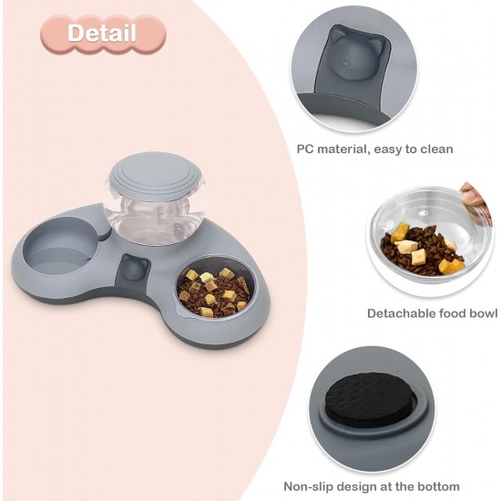 ALLSOPETS Double Bowl Cats 2 in 1 Feeding Bowl Cats Cat Food Bowls with Automatic Water Dispenser Removable Feeding Bowl for Small Dogs Cats Kittens Puppies Rabbits Pink B ALLSOPETS Double Bowl Cats 2 in 1 Feeding Bowl Cats Cat Food Bowls with Automatic Water Dispenser Removable Feeding Bowl for Small Dogs Cats Kittens Puppies Rabbits Pink B