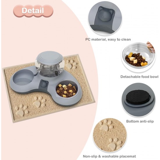 ALLSOPETS Double Bowl Cats 2 in 1 Feeding Bowl Cats Cat Food Bowls with Automatic Water Dispenser Removable Feeding Bowl for Small Dogs Cats Kittens Puppies Rabbits Pink B ALLSOPETS Double Bowl Cats 2 in 1 Feeding Bowl Cats Cat Food Bowls with Automatic Water Dispenser Removable Feeding Bowl for Small Dogs Cats Kittens Puppies Rabbits Pink B