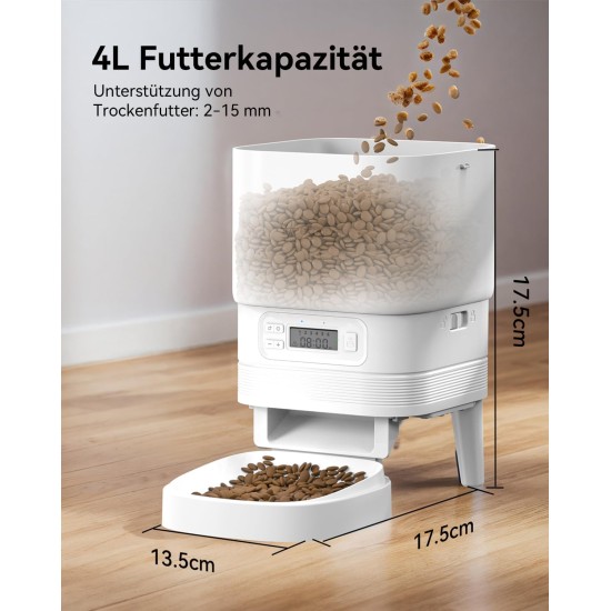 APETDOLA Automatic Cat Feeder, 2.4G WiFi Cat Food with App Control, 4L Automatic Feeder with Battery Operation, 10s Voice Recording, 1-10 Meals for Cats and Dogs, (Black, 2.4G) APETDOLA Automatic Cat Feeder, 2.4G WiFi Cat Food with App Control, 4L Automatic Feeder with Battery Operation, 10s Voice Recording, 1-10 Meals for Cats and Dogs, (Black, 2.4G)