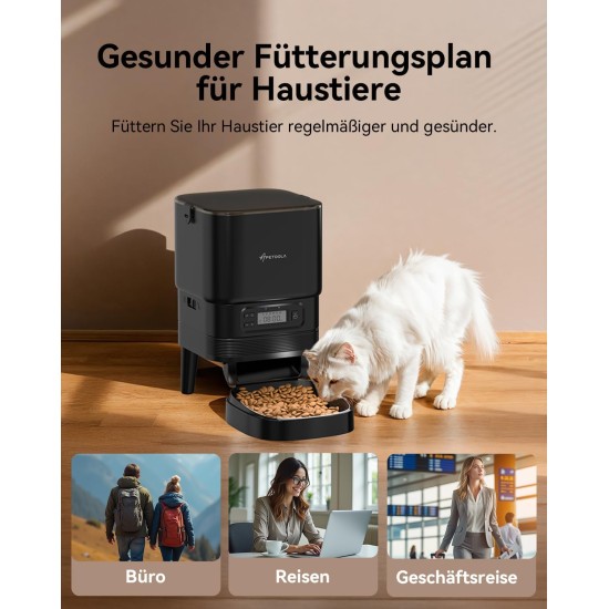 APETDOLA Automatic Cat Feeder, 2.4G WiFi Cat Food with App Control, 4L Automatic Feeder with Battery Operation, 10s Voice Recording, 1-10 Meals for Cats and Dogs, (Black, 2.4G) APETDOLA Automatic Cat Feeder, 2.4G WiFi Cat Food with App Control, 4L Automatic Feeder with Battery Operation, 10s Voice Recording, 1-10 Meals for Cats and Dogs, (Black, 2.4G)