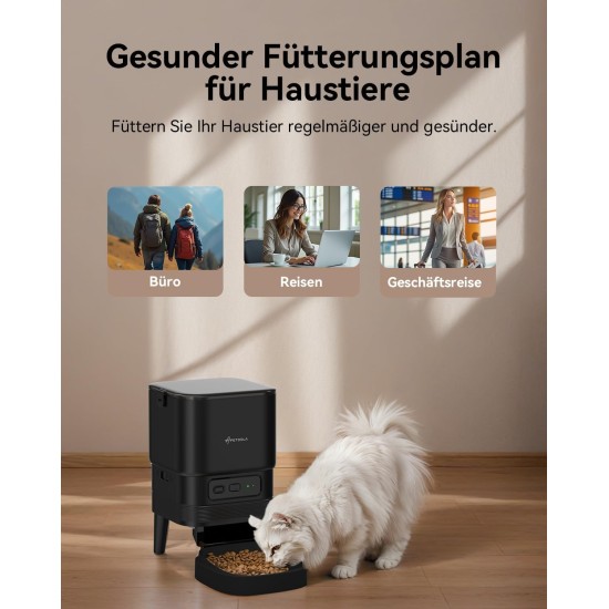 APETDOLA Automatic Cat Feeder, 2.4G WiFi Cat Food with App Control, 4L Automatic Feeder with Battery Operation, 10s Voice Recording, 1-10 Meals for Cats and Dogs, (Black, 2.4G) APETDOLA Automatic Cat Feeder, 2.4G WiFi Cat Food with App Control, 4L Automatic Feeder with Battery Operation, 10s Voice Recording, 1-10 Meals for Cats and Dogs, (Black, 2.4G)
