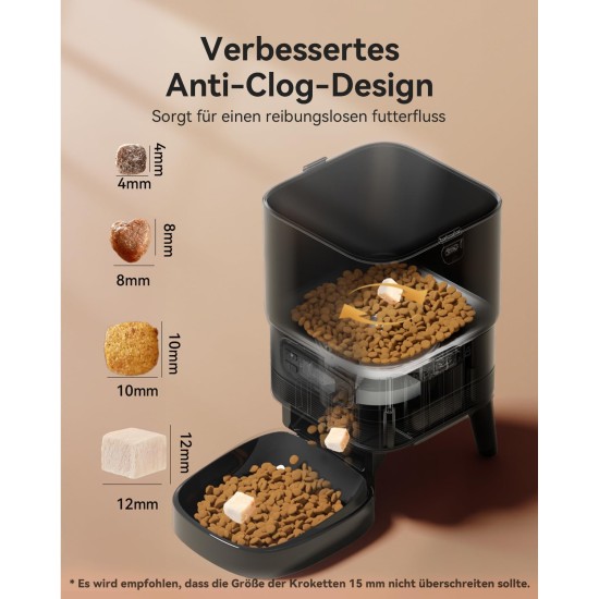 APETDOLA Automatic Cat Feeder, 2.4G WiFi Cat Food with App Control, 4L Automatic Feeder with Battery Operation, 10s Voice Recording, 1-10 Meals for Cats and Dogs, (Black, 2.4G) APETDOLA Automatic Cat Feeder, 2.4G WiFi Cat Food with App Control, 4L Automatic Feeder with Battery Operation, 10s Voice Recording, 1-10 Meals for Cats and Dogs, (Black, 2.4G)