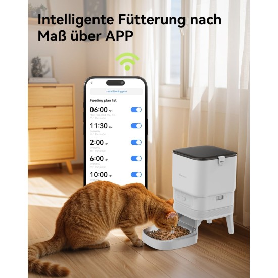 APETDOLA Automatic Cat Feeder, 2.4G WiFi Cat Food with App Control, 4L Automatic Feeder with Battery Operation, 10s Voice Recording, 1-10 Meals for Cats and Dogs, (Black, 2.4G) APETDOLA Automatic Cat Feeder, 2.4G WiFi Cat Food with App Control, 4L Automatic Feeder with Battery Operation, 10s Voice Recording, 1-10 Meals for Cats and Dogs, (Black, 2.4G)