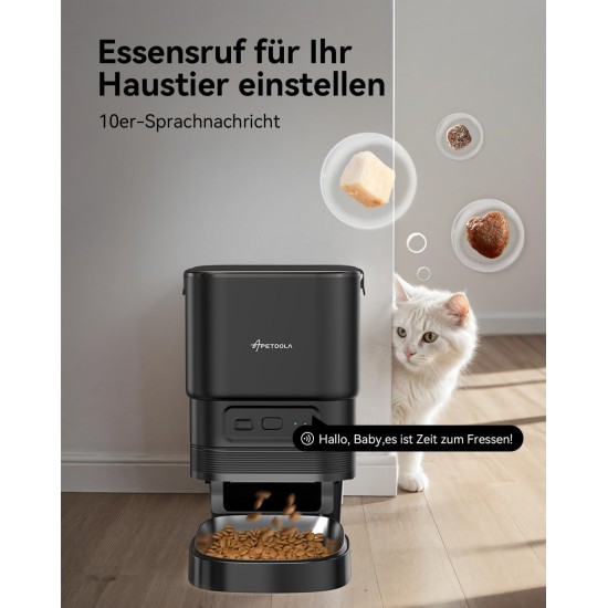 APETDOLA Automatic Cat Feeder, 2.4G WiFi Cat Food with App Control, 4L Automatic Feeder with Battery Operation, 10s Voice Recording, 1-10 Meals for Cats and Dogs, (Black, 2.4G) APETDOLA Automatic Cat Feeder, 2.4G WiFi Cat Food with App Control, 4L Automatic Feeder with Battery Operation, 10s Voice Recording, 1-10 Meals for Cats and Dogs, (Black, 2.4G)