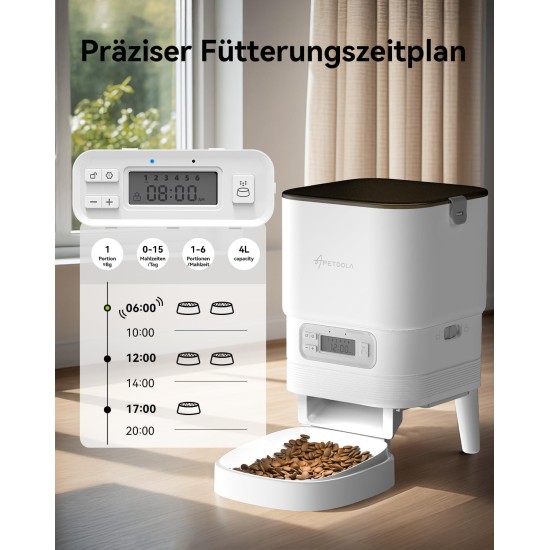 APETDOLA Automatic Cat Feeder, 2.4G WiFi Cat Food with App Control, 4L Automatic Feeder with Battery Operation, 10s Voice Recording, 1-10 Meals for Cats and Dogs, (Black, 2.4G) APETDOLA Automatic Cat Feeder, 2.4G WiFi Cat Food with App Control, 4L Automatic Feeder with Battery Operation, 10s Voice Recording, 1-10 Meals for Cats and Dogs, (Black, 2.4G)