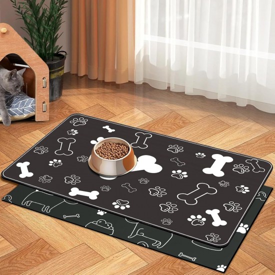APOMOONS Pack of 2 Dog Bowl Mat, Non-Slip Feeding Mat, Dog/Cat, Feeding Bowl Mat, Absorbent Quick Drying for Pets, Dogs, Cats (29 x 49 cm) APOMOONS Pack of 2 Dog Bowl Mat, Non-Slip Feeding Mat, Dog/Cat, Feeding Bowl Mat, Absorbent Quick Drying for Pets, Dogs, Cats (29 x 49 cm)