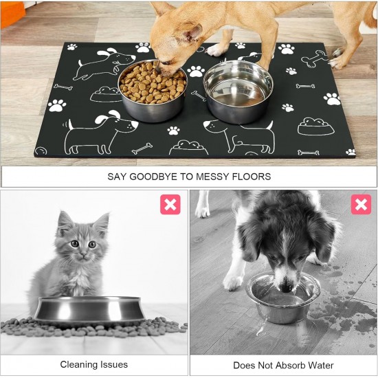 APOMOONS Pack of 2 Dog Bowl Mat, Non-Slip Feeding Mat, Dog/Cat, Feeding Bowl Mat, Absorbent Quick Drying for Pets, Dogs, Cats (29 x 49 cm) APOMOONS Pack of 2 Dog Bowl Mat, Non-Slip Feeding Mat, Dog/Cat, Feeding Bowl Mat, Absorbent Quick Drying for Pets, Dogs, Cats (29 x 49 cm)