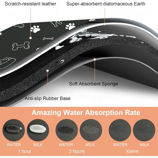 APOMOONS Pack of 2 Dog Bowl Mat, Non-Slip Feeding Mat, Dog/Cat, Feeding Bowl Mat, Absorbent Quick Drying for Pets, Dogs, Cats (29 x 49 cm) APOMOONS Pack of 2 Dog Bowl Mat, Non-Slip Feeding Mat, Dog/Cat, Feeding Bowl Mat, Absorbent Quick Drying for Pets, Dogs, Cats (29 x 49 cm)