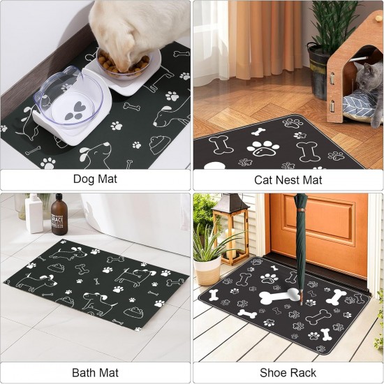APOMOONS Pack of 2 Dog Bowl Mat, Non-Slip Feeding Mat, Dog/Cat, Feeding Bowl Mat, Absorbent Quick Drying for Pets, Dogs, Cats (29 x 49 cm) APOMOONS Pack of 2 Dog Bowl Mat, Non-Slip Feeding Mat, Dog/Cat, Feeding Bowl Mat, Absorbent Quick Drying for Pets, Dogs, Cats (29 x 49 cm)