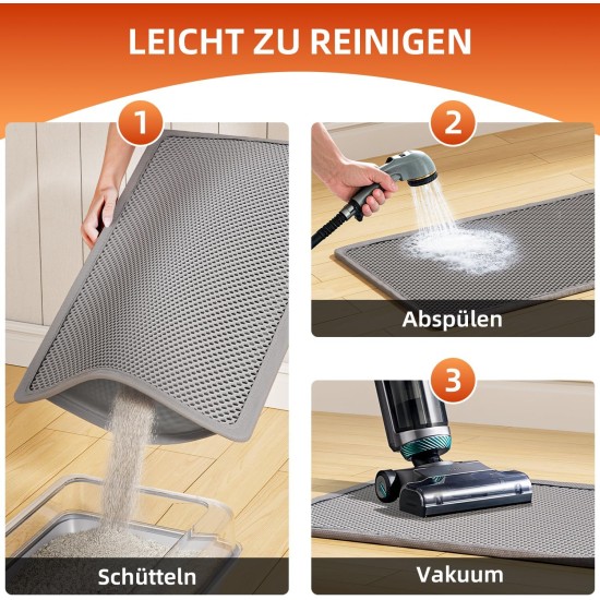 ASOBEAGE Cat Litter Mat: Double Layer Honeycomb Design - Makes Cat Litter Collect and Clean Easier, Waterproof, Scratch and Non-Slip Animal Friendly (61 x 38 cm, Grey, 2 Packs) ASOBEAGE Cat Litter Mat: Double Layer Honeycomb Design - Makes Cat Litter Collect and Clean Easier, Waterproof, Scratch and Non-Slip Animal Friendly (61 x 38 cm, Grey, 2 Packs)