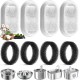AiQInu Pack of 8 Cat Fountain Filter Set, 4 Pieces Carbon Filters and 4 Pieces Foam Filter, Four Stage Filtering Replacement Filter for 2L/3.2L Stainless Steel Dogs Cats Drinking Fountain AiQInu Pack of 8 Cat Fountain Filter Set, 4 Pieces Carbon Filters and 4 Pieces Foam Filter, Four Stage Filtering Replacement Filter for 2L/3.2L Stainless Steel Dogs Cats Drinking Fountain