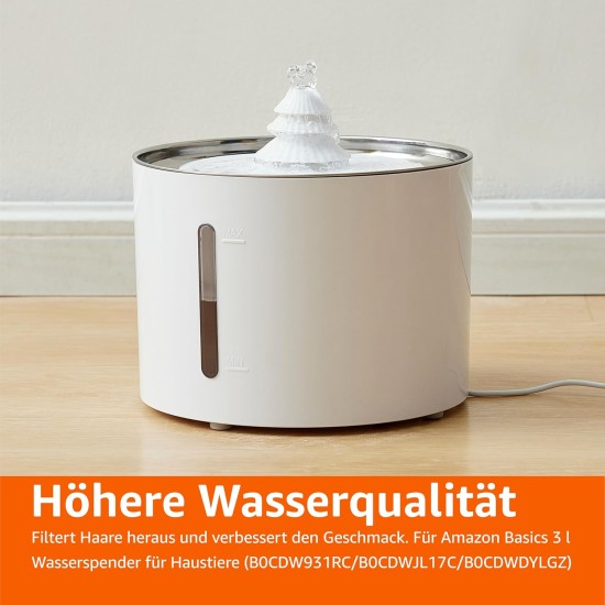 Amazon Basics 3L Stainless Steel Pet Drinking Fountain with 3 Charcoal Filters White Amazon Basics 3L Stainless Steel Pet Drinking Fountain with 3 Charcoal Filters White