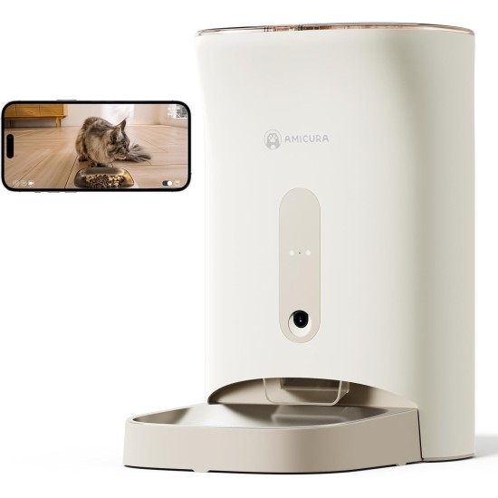 Amicura F1 Pro Automatic Feeder with 2K Camera and 2.4G/5G Dual WiFi, 4.5L Automatic Feeder with 160° Night Vision, Anti-Blockade System, Triple Fresh Protection & App Control for Cats Amicura F1 Pro Automatic Feeder with 2K Camera and 2.4G/5G Dual WiFi, 4.5L Automatic Feeder with 160° Night Vision, Anti-Blockade System, Triple Fresh Protection & App Control for Cats