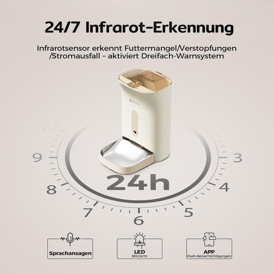Amicura F1 Pro Automatic Feeder with 2K Camera and 2.4G/5G Dual WiFi, 4.5L Automatic Feeder with 160° Night Vision, Anti-Blockade System, Triple Fresh Protection & App Control for Cats Amicura F1 Pro Automatic Feeder with 2K Camera and 2.4G/5G Dual WiFi, 4.5L Automatic Feeder with 160° Night Vision, Anti-Blockade System, Triple Fresh Protection & App Control for Cats