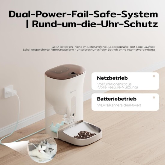 Amicura F1 Pro Automatic Feeder with 2K Camera and 2.4G/5G Dual WiFi, 4.5L Automatic Feeder with 160° Night Vision, Anti-Blockade System, Triple Fresh Protection & App Control for Cats Amicura F1 Pro Automatic Feeder with 2K Camera and 2.4G/5G Dual WiFi, 4.5L Automatic Feeder with 160° Night Vision, Anti-Blockade System, Triple Fresh Protection & App Control for Cats