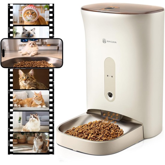 Amicura F1 Pro Automatic Feeder with 2K Camera and 2.4G/5G Dual WiFi, 4.5L Automatic Feeder with 160° Night Vision, Anti-Blockade System, Triple Fresh Protection & App Control for Cats Amicura F1 Pro Automatic Feeder with 2K Camera and 2.4G/5G Dual WiFi, 4.5L Automatic Feeder with 160° Night Vision, Anti-Blockade System, Triple Fresh Protection & App Control for Cats