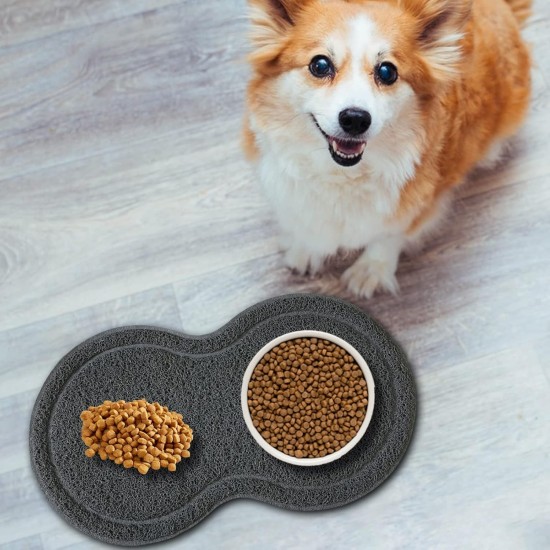 Anicy Feeding Mat for Dogs and Cats - Silicone Dog Bowl Cat Bowl Feeding Bowl Mat - PVC Waterproof Non-Slip Cat Mat Food Grey Feeding Mat for Pets 45 x 25 cm Anicy Feeding Mat for Dogs and Cats - Silicone Dog Bowl Cat Bowl Feeding Bowl Mat - PVC Waterproof Non-Slip Cat Mat Food Grey Feeding Mat for Pets 45 x 25 cm